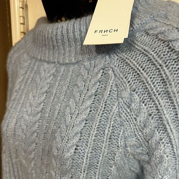 FRNCH Paris Sweater Frnch Paris Bow Back Cable Knit Sweater Size M L NWT - Picture 10 of 16